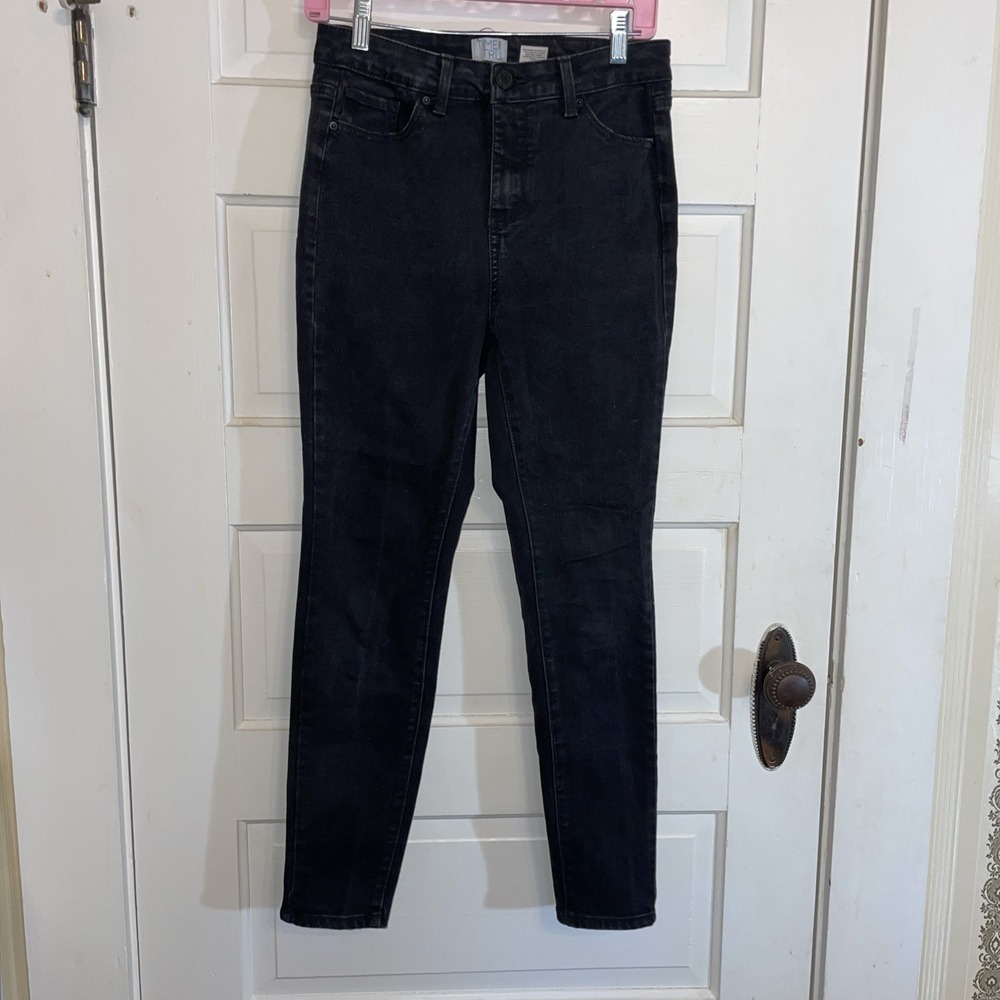 Time and Tru Size 6‎ Womens Black Jeans Pencil Skinny High Waist Goth Punk